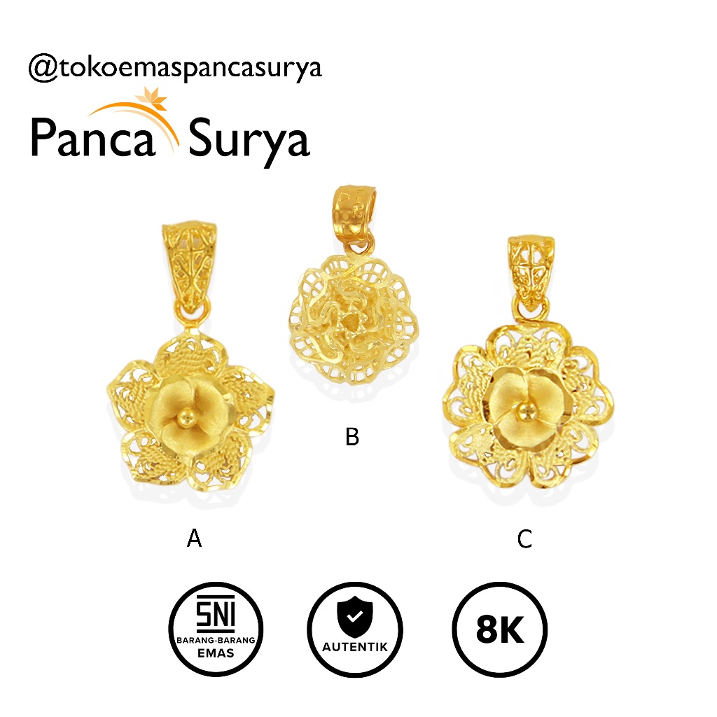 Liontin Bandol Kalung Kendari Kerawang Emas 8K, LM4362 LV0653 LM4361