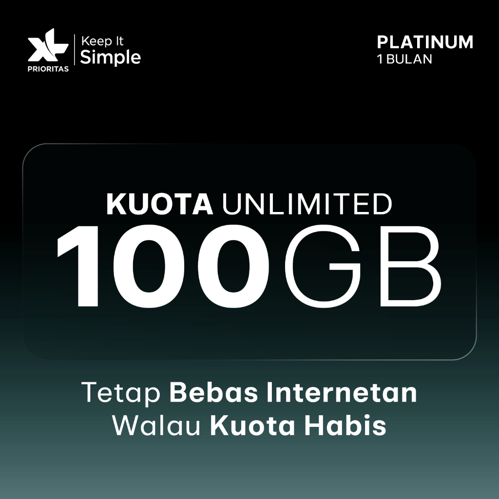 Kartu Perdana XL PRIORITAS Platinum Unlimited FUP 100GB/bln