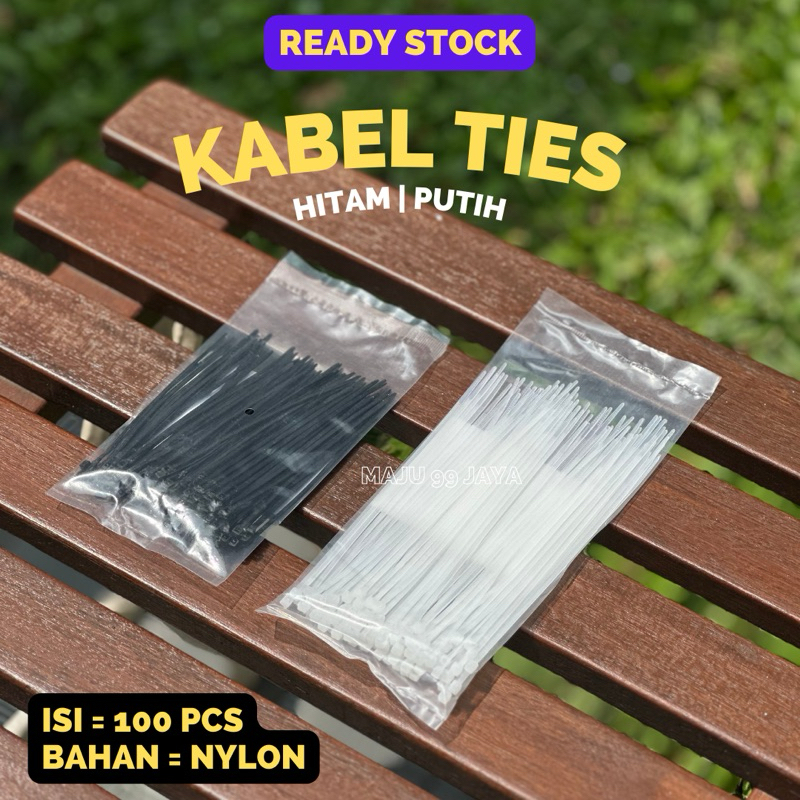 

Kabel Ties | Kabel Tis | Cable Tie | Kabel Ties Bahan Nylon Warna Hitam Putih Panjang 10cm & 15cm isi 100 PCSn | Kabel Ties Sagel Plastik GoFood Dll