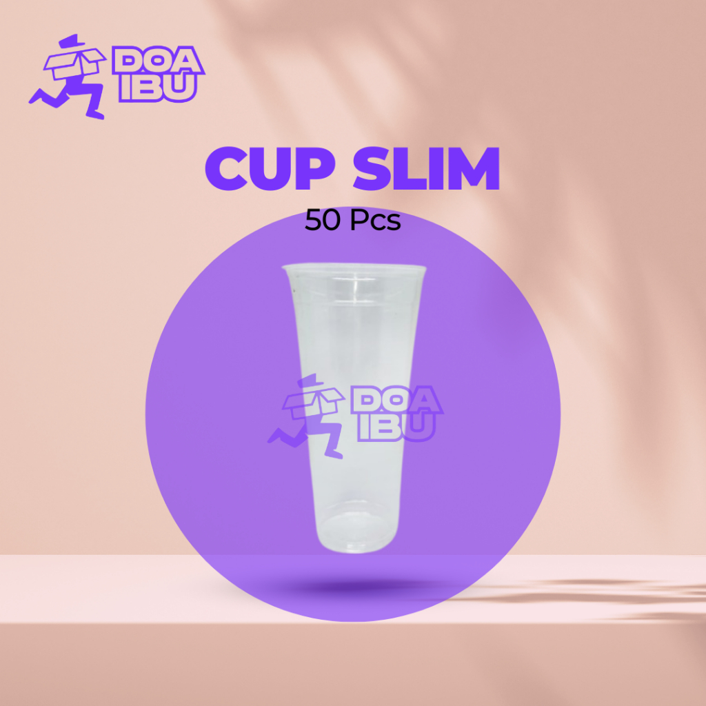 [50 pcs] gelas slim ukuran 18oz 22oz 24oz gelas slim  super murah merk merak merk tiptop / cup mixue