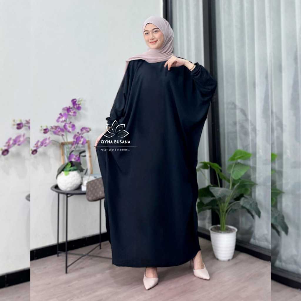 KUALITAS SUPER KAFTAN POLOS RAYON PREMIUM TEBAL - KAFTAN JUMBO LD 180 CM BUSUI LENGAN PANJANG BY