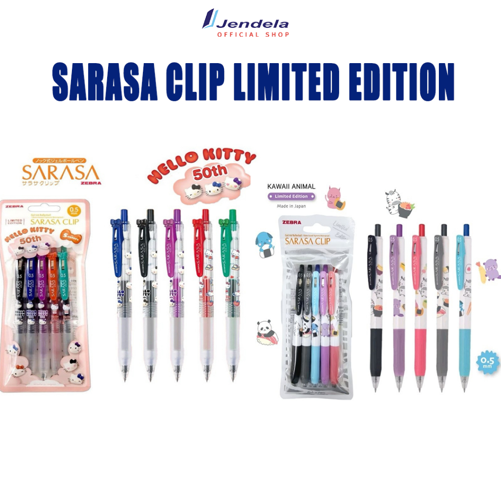 

Pulpen Zebra Sarasa Clip Pulpen Gel Pen Line Friends My Melody Hello Kitty Moreru Mignon Single Bear Vintage Pets Limited Edition 0,5mm Isi 5 Pulpen ATK