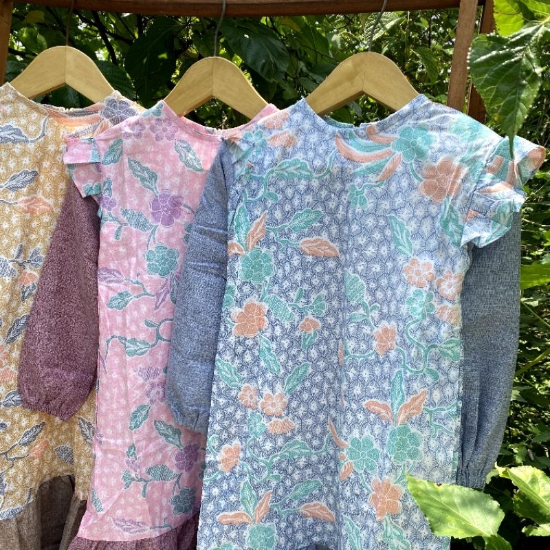 Favorit Banara Gamis Batik Anak Mellani Lengan Panjang Long Dress Motif Bunga Katun Mix Madinah