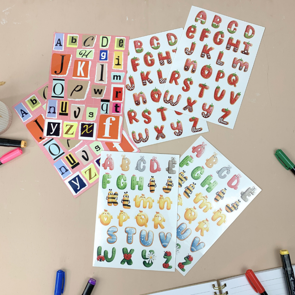 

JOURNALING - Sticker Dekorasi Alphabet Huruf Journal Diary Scrapbook