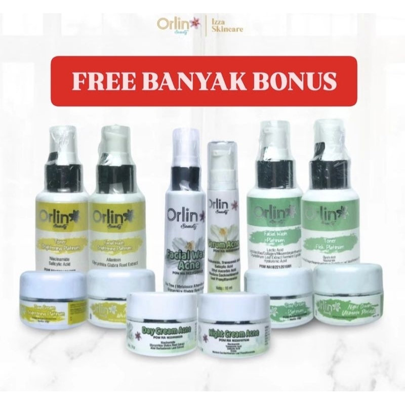 (HADIAH GRATIS) ORLIN BEAUTY SKINCARE / ORLIN BEAUTY / ORLIN / ORLIN SKINCARE / PUTIH GLOWING 10HARI