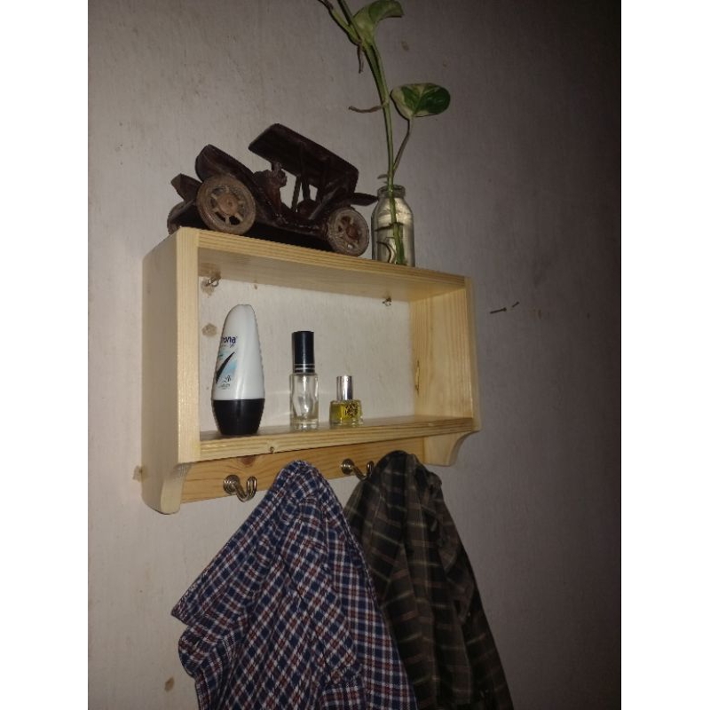 rak gantungan baju gantungan kunci hiasan dinding kayu jati belanda