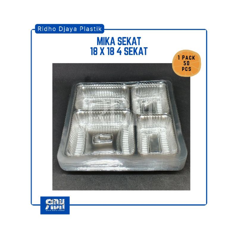 Mika Sekat 4 | Nasi Kotak Sekat | Tray Mika