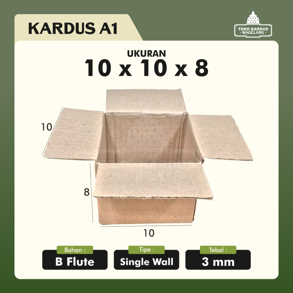 

10 x 10 x 8 Cm (BBC-S02) | B Flute | Kardus | Corrugated Box | Packing | Packaging