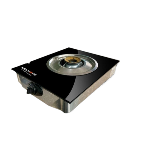 Welhome Kompor Gas 1 Tungku Kaca Tempered Fortune