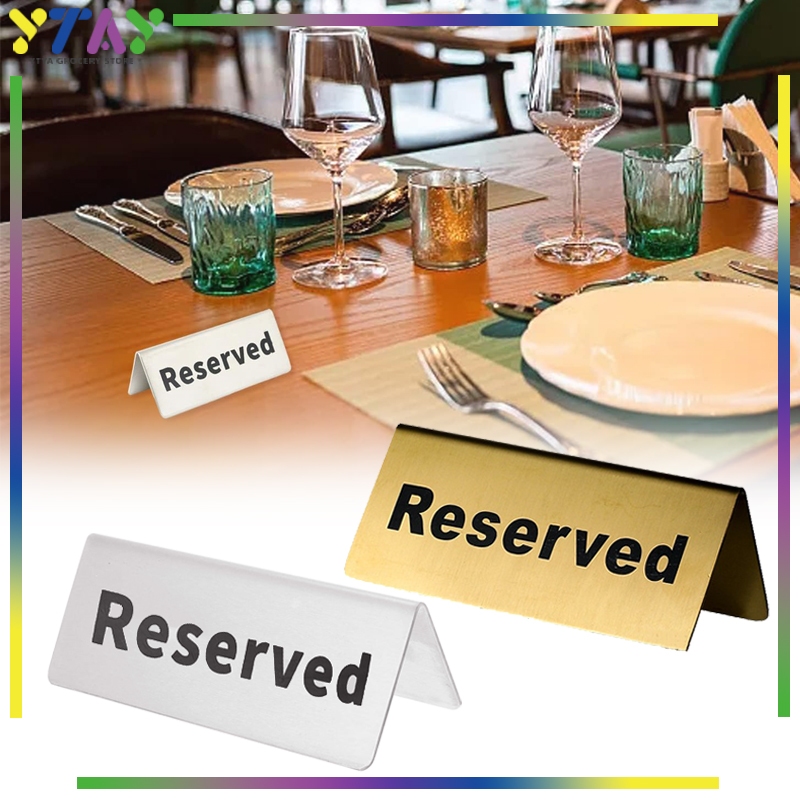 

Penanda Meja Reserved Stainless Signboard Meja Restoran Double Sided