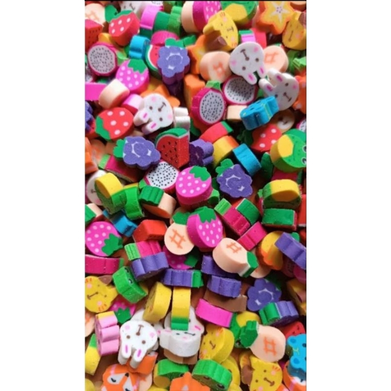 

SBPS 20pcs Penghapus Pensil Mini Mix Motif Hapusan Tulisan Stationery Kecil