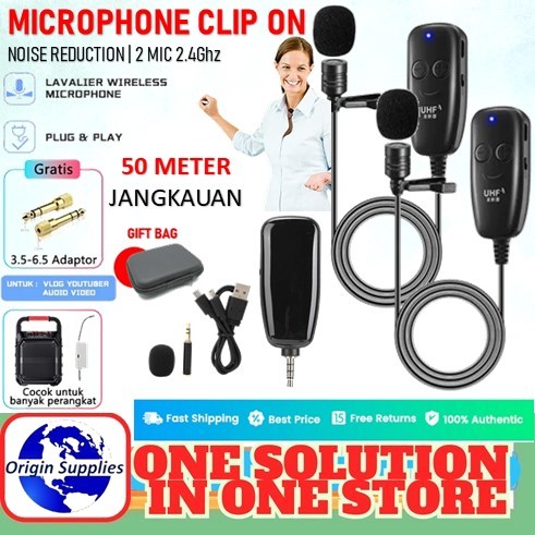 Wireless Lavalier Lapel Microphone UHF Wireless Lavalier Mic System