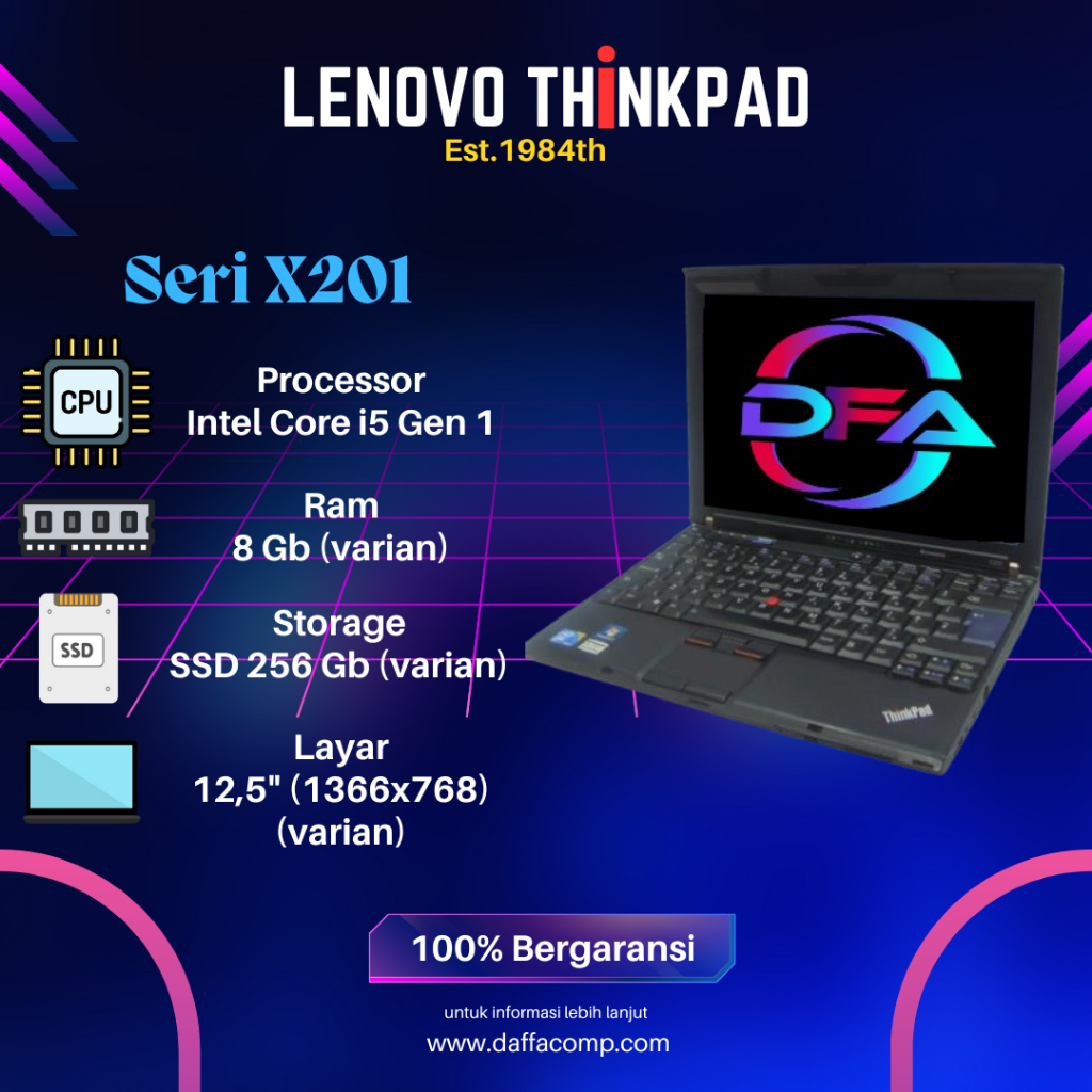Laptop Murah Lenovo Thinkpad X201 Core i5 ram 8GB SSD 256GB Mulus NO Minus BERGARANSI ORIGIONAL