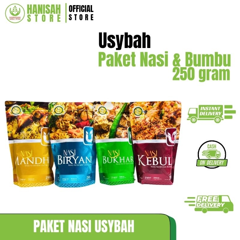 

Paket Nasi dan Bumbu | USYBAH | Paket Nasi dan Bumbu Kebuli, Biryani, Mandi, Bukhari | 250 gram