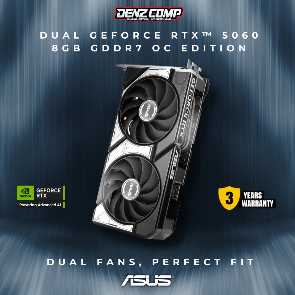 ASUS Dual Geforce RTX 5060 8GB GDDR7 | Nvidia RTX5060 8GB | DUAL-RTX5060-O8G