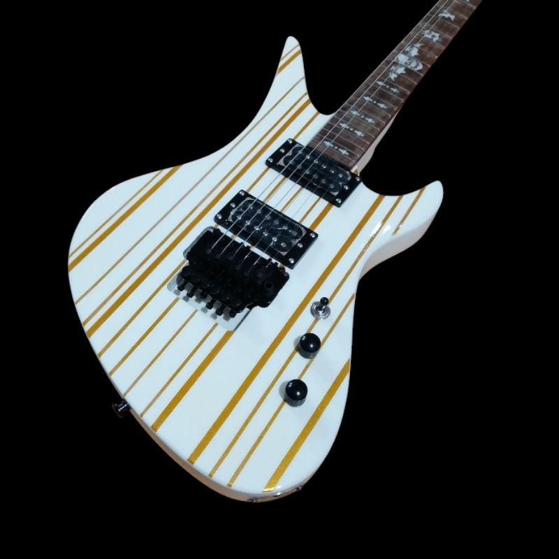 gitar elektrik schecter syn white