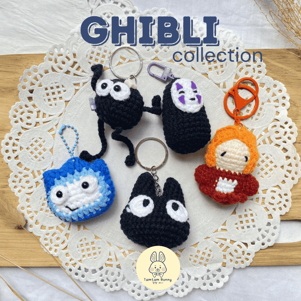 Gantungan Kunci GHIBLI Boneka Rajut GHIBLI Keychain Lucu Ganci Amigurumi KARAKTER GHIBLI