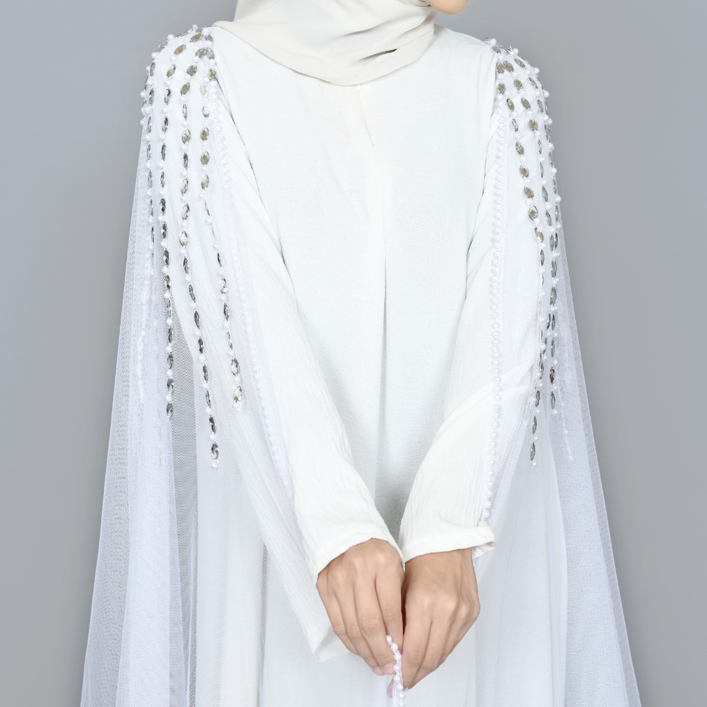 KODE T54C Hiasan Baju Pengantin Jubah Pengantin Elegan Handmade Mutiara
