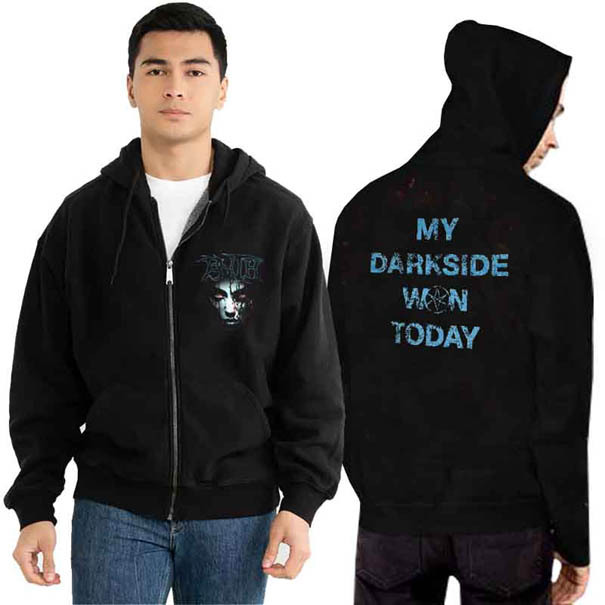 Zipper Hoodie BRING ME THE HORIZON – DARKSIDE TOUR Hoodie Ritsleting Unisex Bahan Black Cotton Fleec