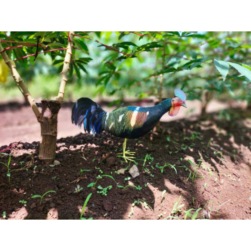 PATUNG JONTROT AYAM HUTAN HIJAU JANTAN MIRIP ASLI AMPUH - JONTROT AYAM HUTAN CANGEHGAR