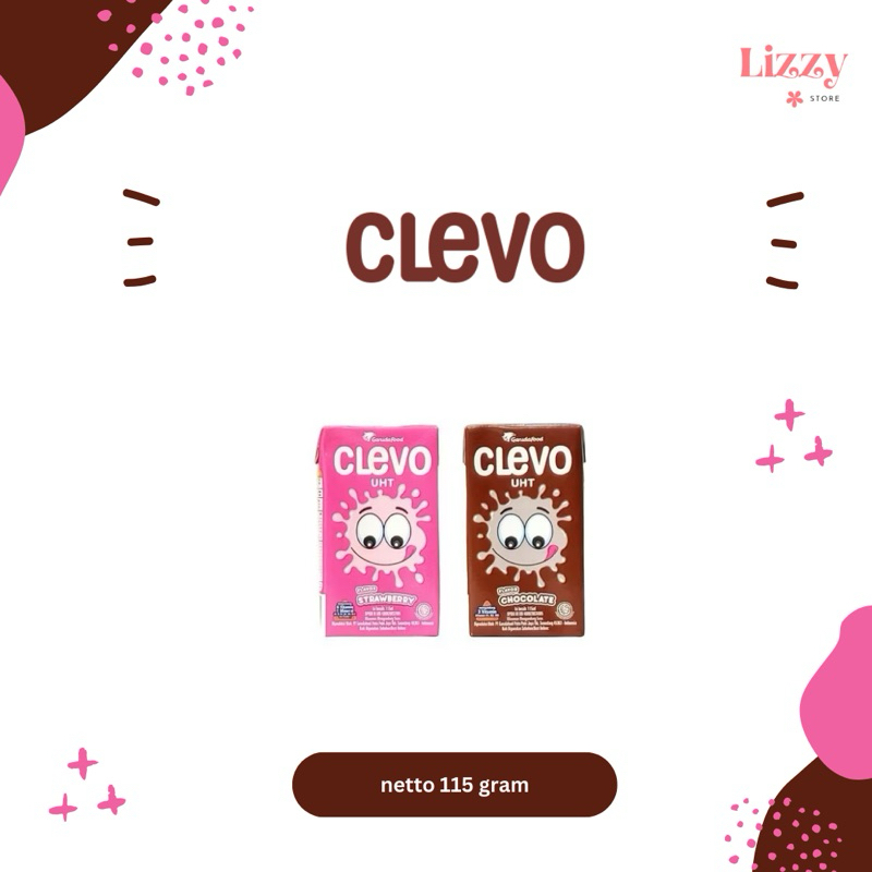 

Clevo Susu UHT Garudafood Stroberi Cokelat 115 gram