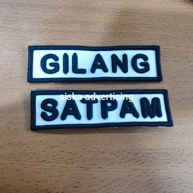 nama satpam bordir timbul