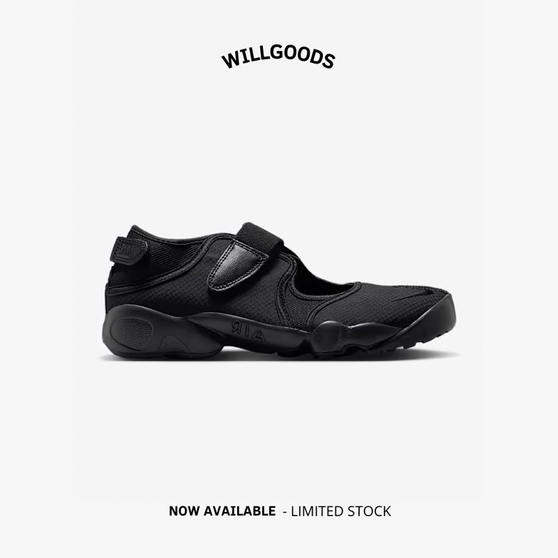 Nike Air Rift Breathe Triple Black Women Original Resmi