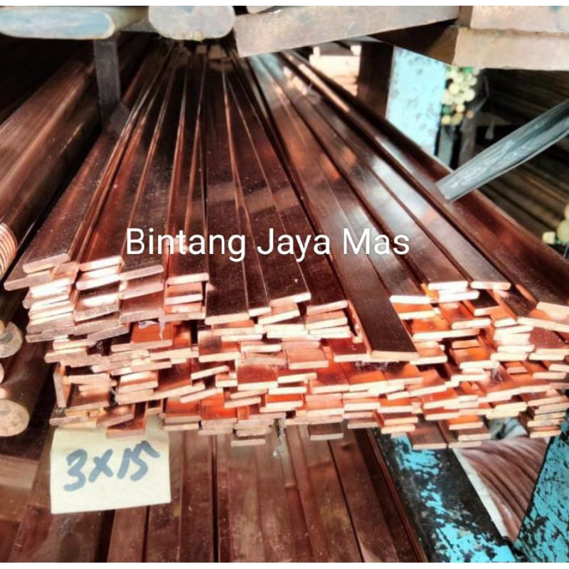 Plat tembaga busbar strip tebel 10mm x 4cm x 50cm