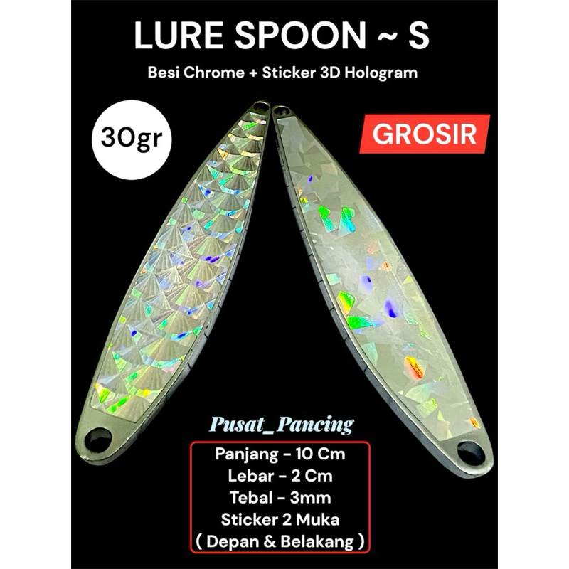 Spoon Chrome Type S 30gr 10cm Lure Casting Tenggiri