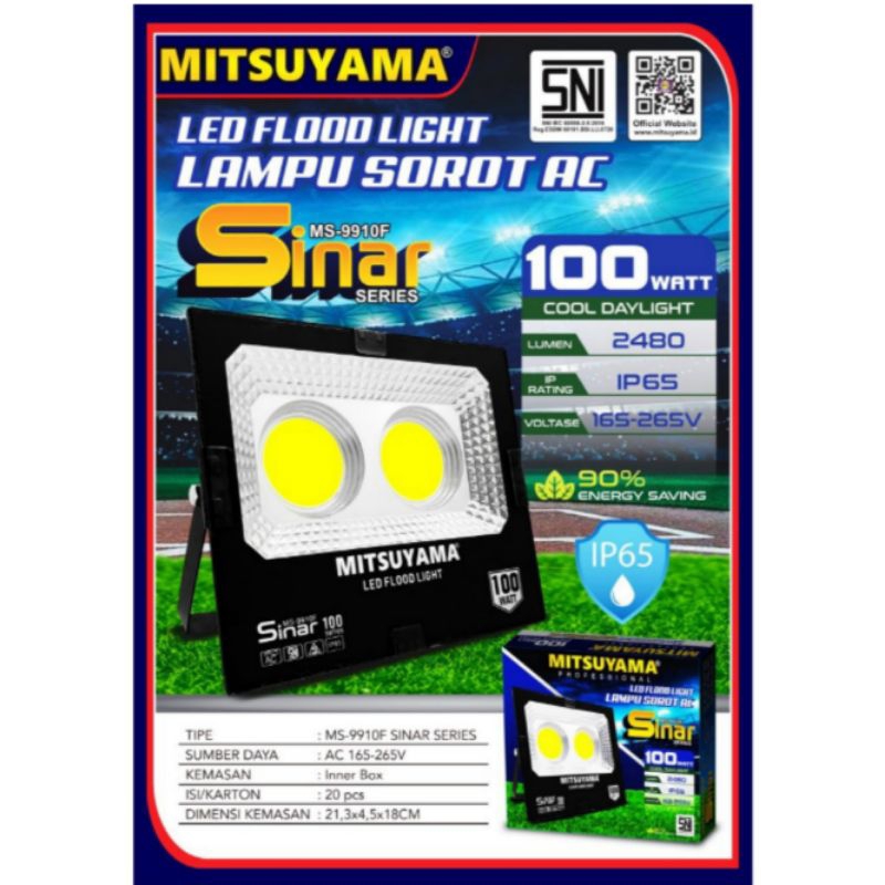 Lampu Sorot AC Mitsuyama series Sinar 100 Watt LED Flood Light
