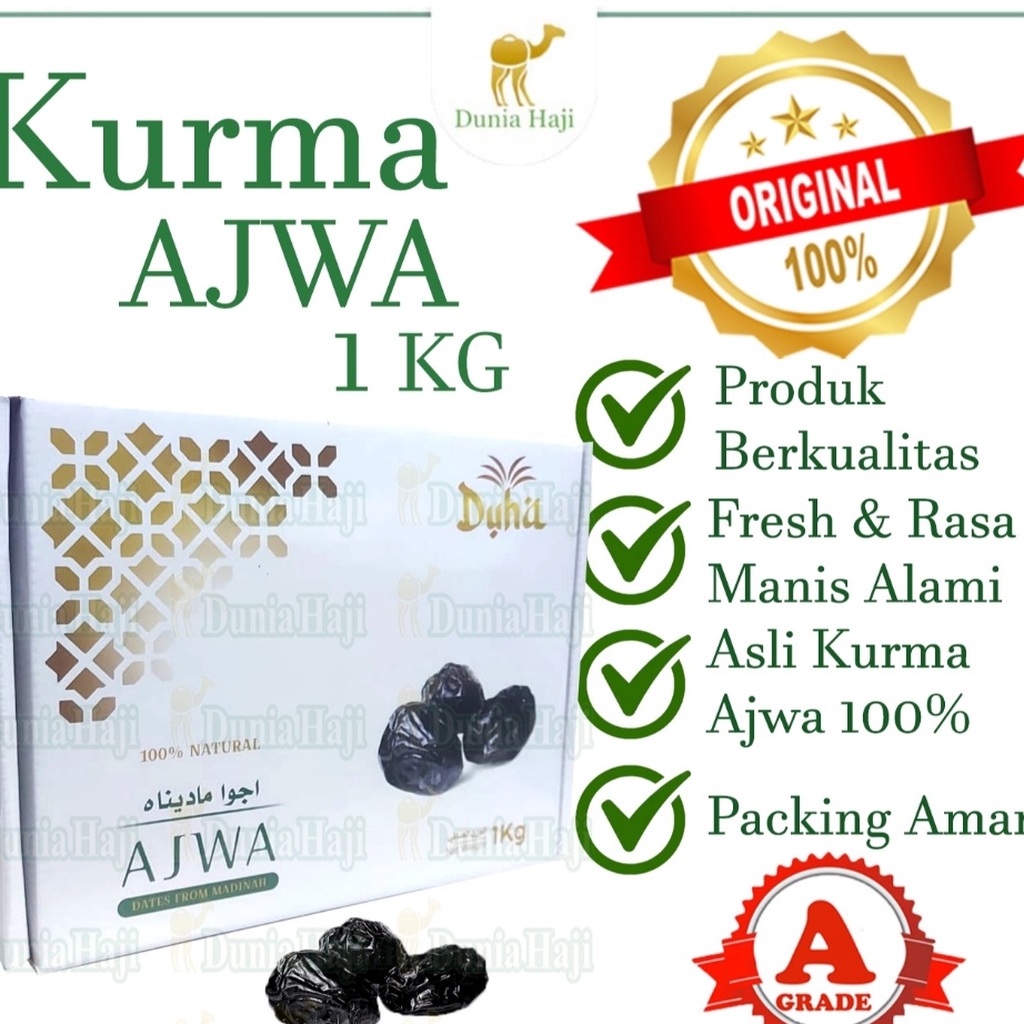 

Kurma Ajwa 1 KG Asli Madinah Kurma Nabi Ajwa Premium Original Saudi Arabia