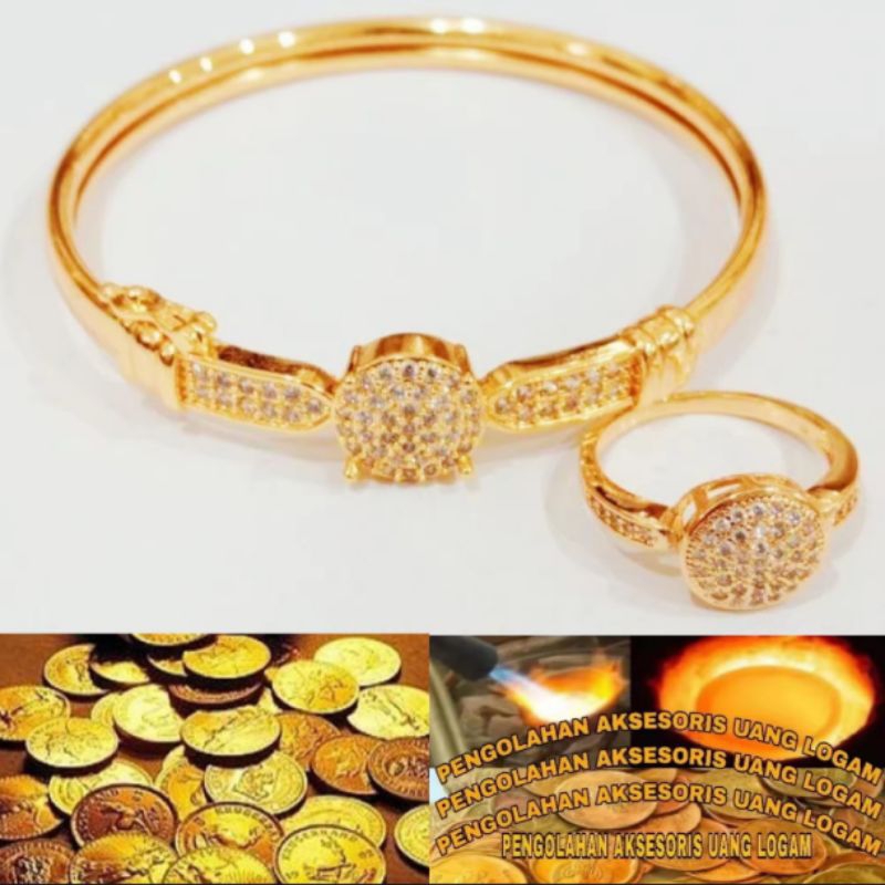 GELANG TANGAN KOIN 1991 BANGLE BULAT TITANIUM DAN XUPING FREE CINCIN BULAT ANTI LUNTUR