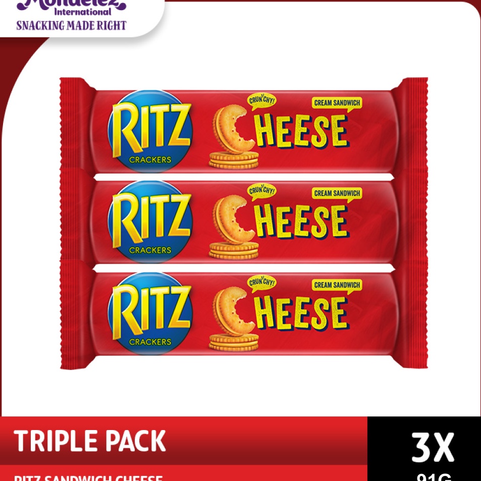 

Ritz Sandwich Biskuit Rasa Keju 91gr Triple Pack