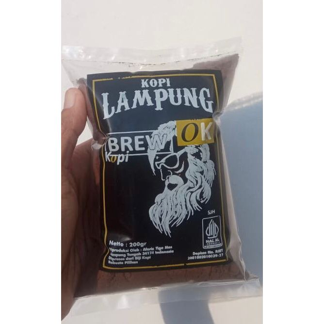 

Grosir Kopi Hitam Bubuk Asli Lampung isi 200 Gram mek Brewok