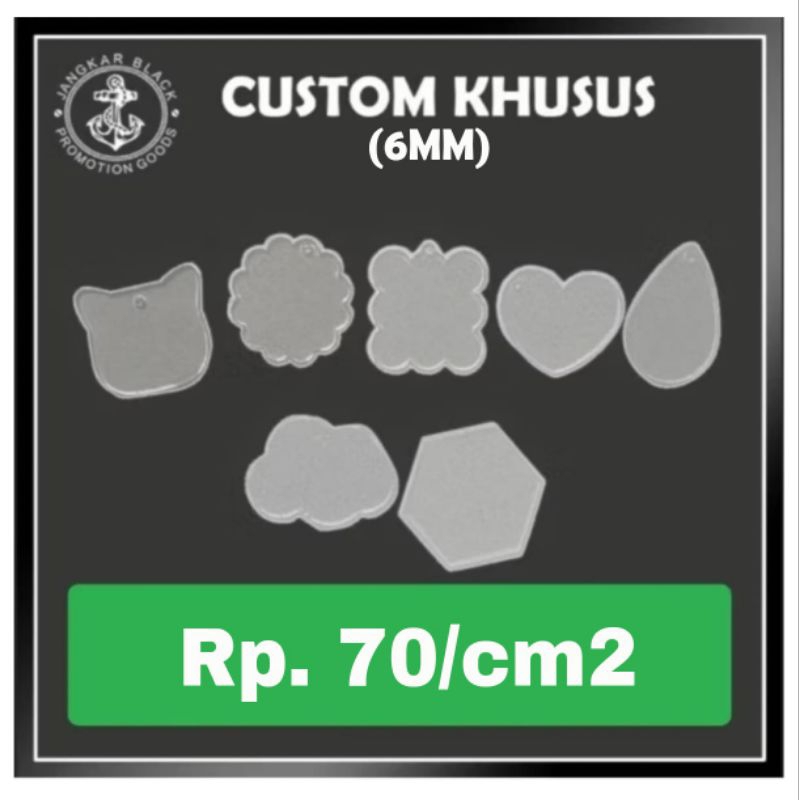 

6mm Akrilik Bening Potong Custom Khusus Unik Bebas