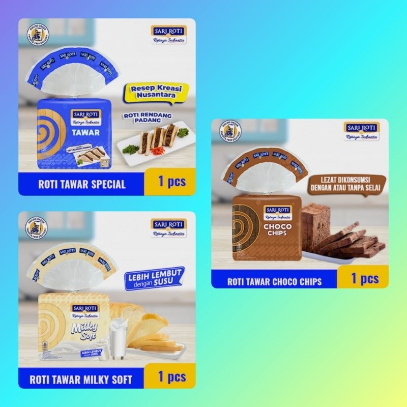

SARI ROTI Tawar ukuran kecil lembut empuk bergizi