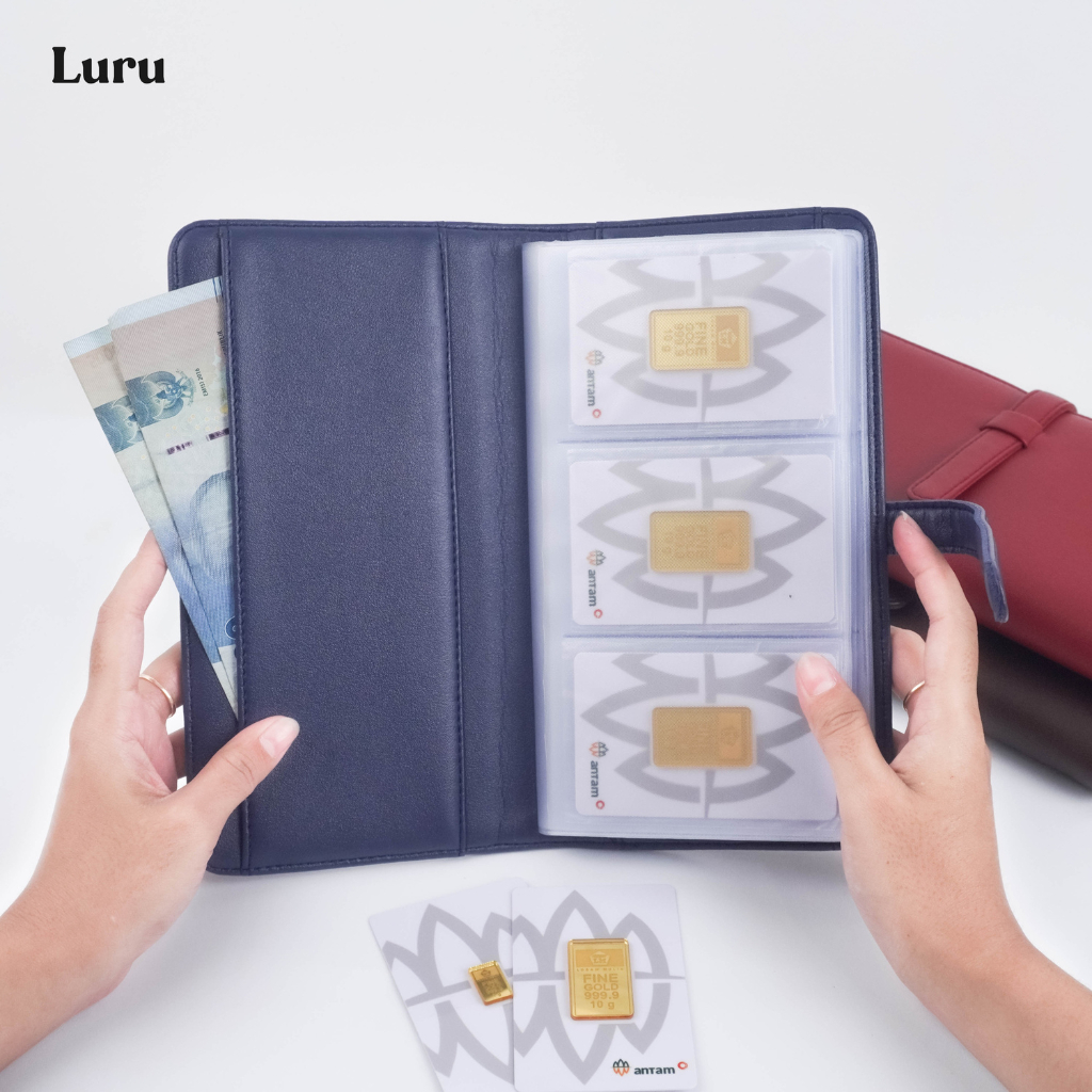 Luru Dompet Emas Logam Mulia Antam Kartu Pria Wanita Fine Gold 10g