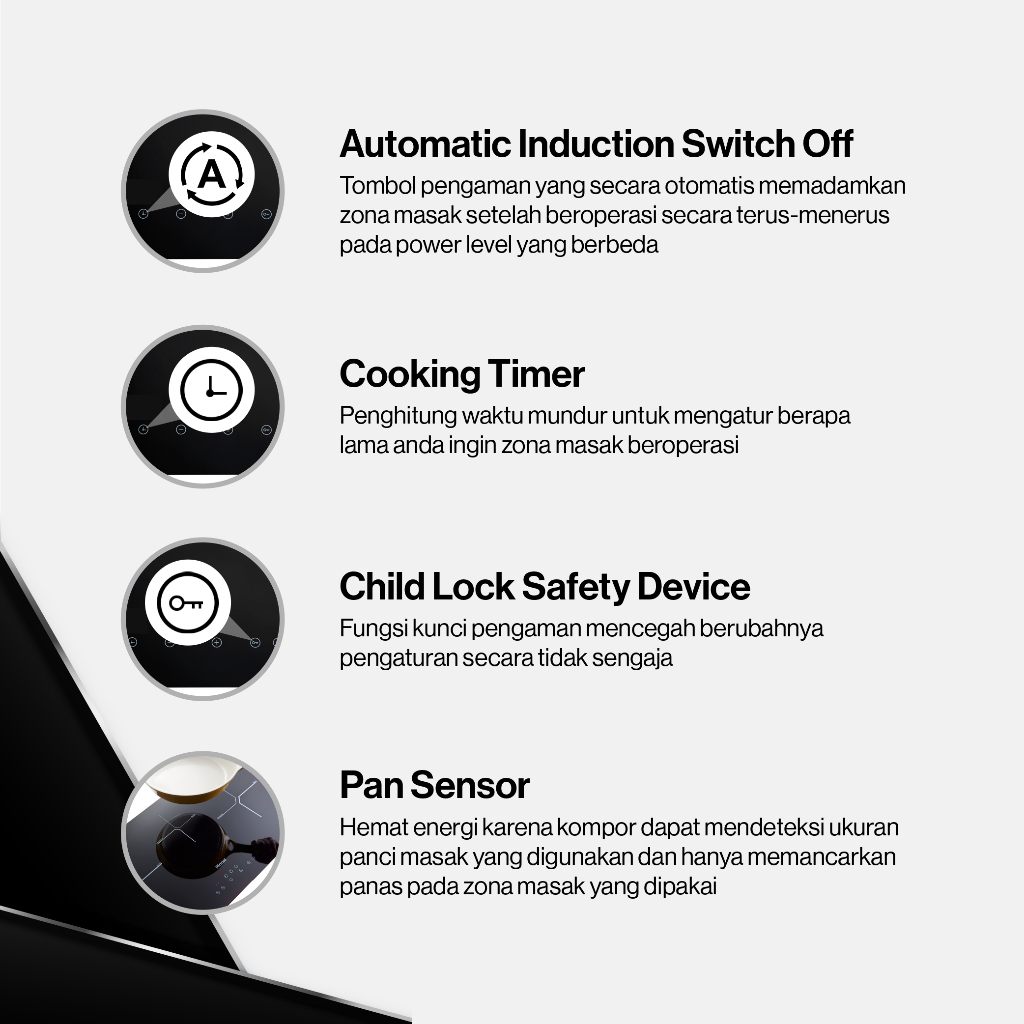 RINNAI Kompor Induksi Tanam 2 Tungku - RB-7012H-CB - 100% ORI