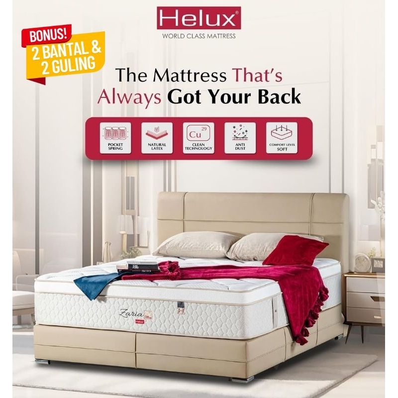 BONUS BANTAL GULING  MATRAS SPRING BED HELUX ZARIA 180 X 200 X 35 CM | KASUR SPRINGBED HELUX ZARIA 1