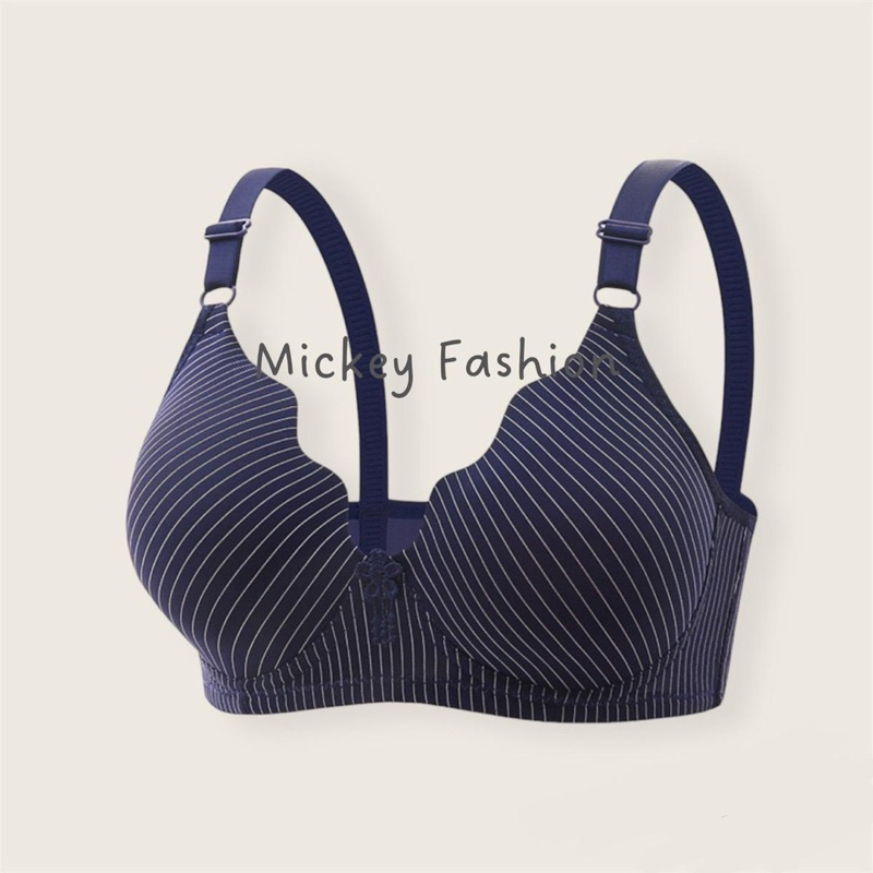 Bra Push Up Wanita Cup B-C Tanpa Kawat Busa Tipis Setrip