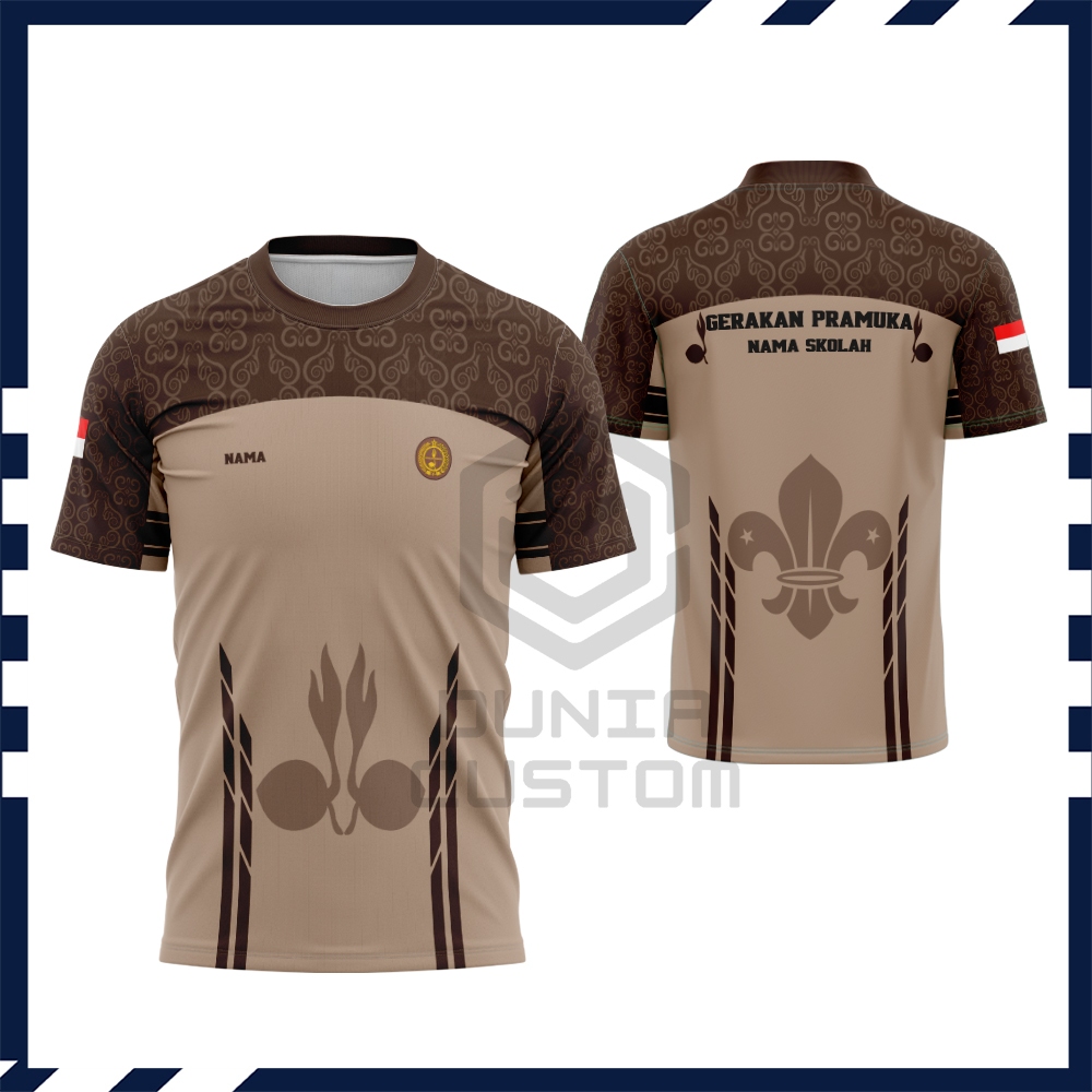 Baju Kaos Jersey Pramuka Pembina Lengan Pendek Fullprint | Baju Guru Pramuka Free Custom Nama