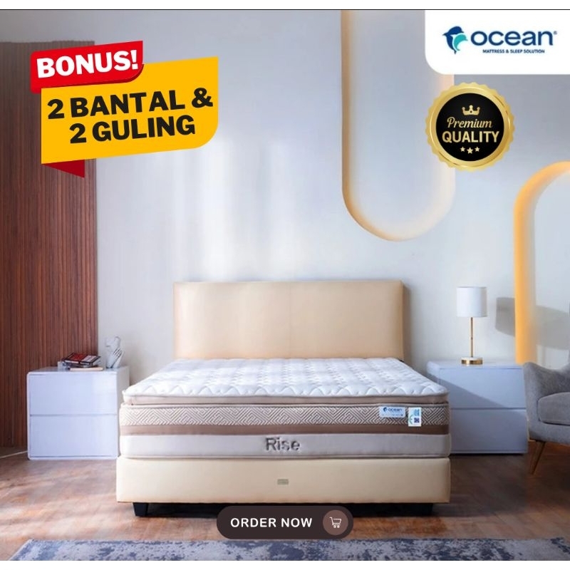BONUS BANTAL GULING  MATRAS SPRING BED OCEAN RISE 180 X 200 X 32 CM | KASUR SPRINGBED OCEAN RISE 180