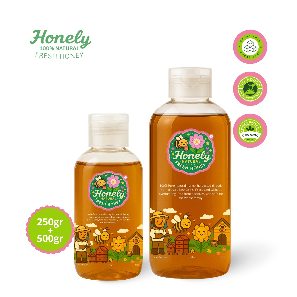 

Paket Madu Murni Honely 250gr + 500gr | Madu Asli Alami untuk Keluarga, Diet & Daya Tahan Tubuh