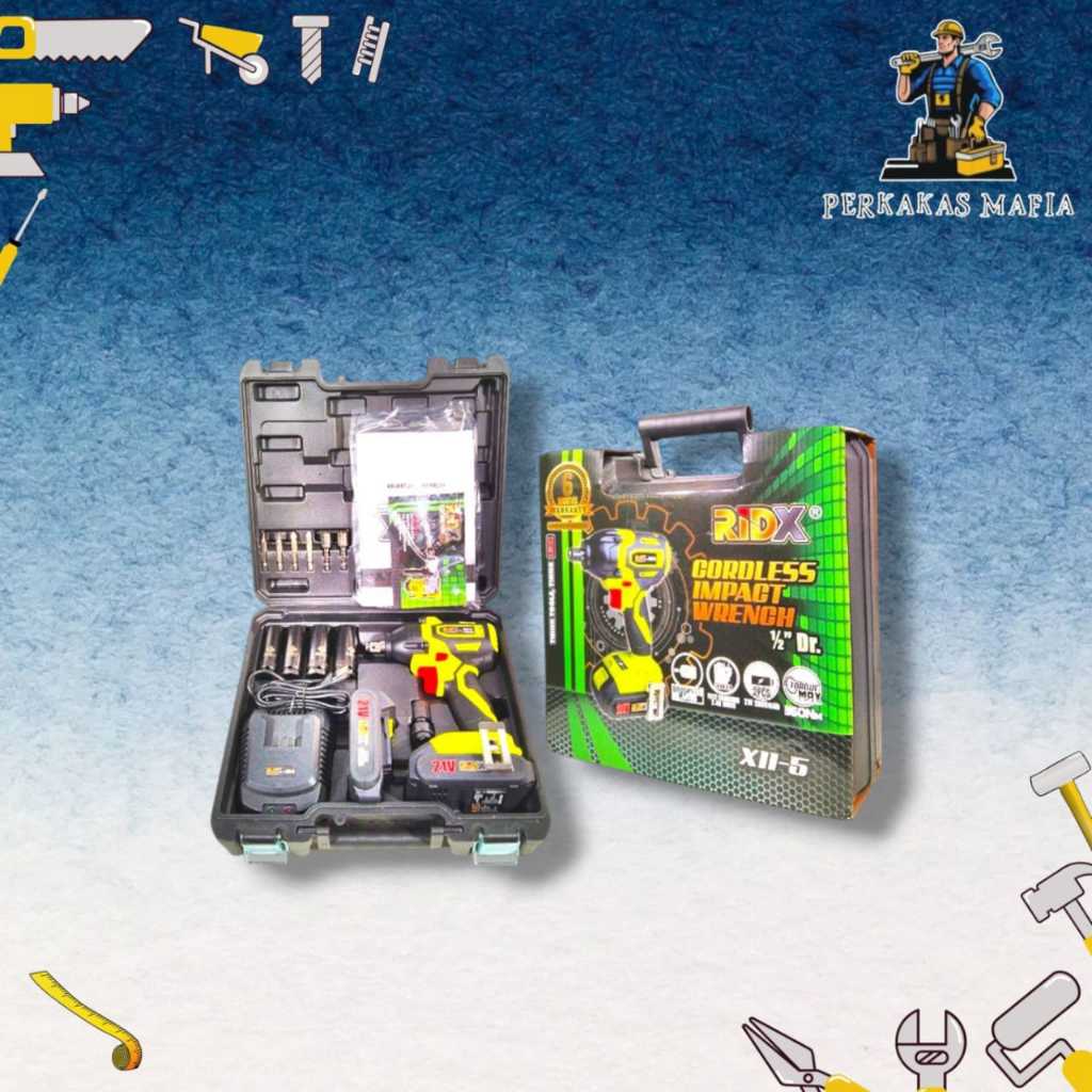 RIDX CORDLESS IMPACT WRENCH/ BOR CORDLESS/ MESIN BOR
