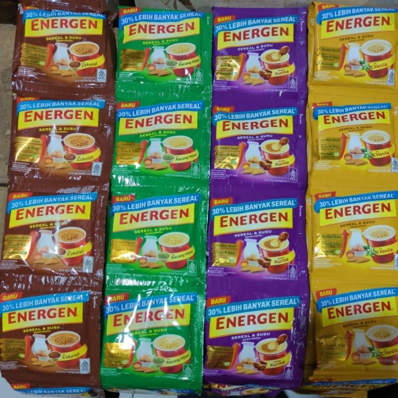 

ENERGEN RASA VANILA KACANG HIJAU COKLAT KURMA