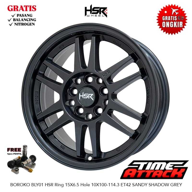 Velg Mobil Avanza New Ring 15 HSR WHEEL Tipe BOROKO BLY01  Velg Hsr R15 - TIME ATTACK BOGOR
