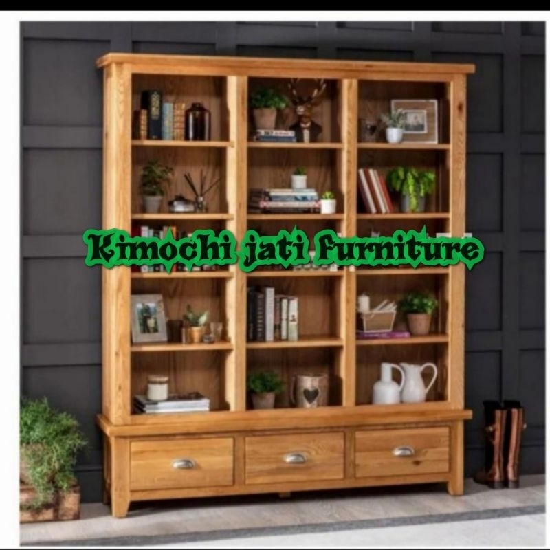 Rak kayu jati mebel jepara almari buku lemari cabinet lemari hias minimalis jati mebel jepara