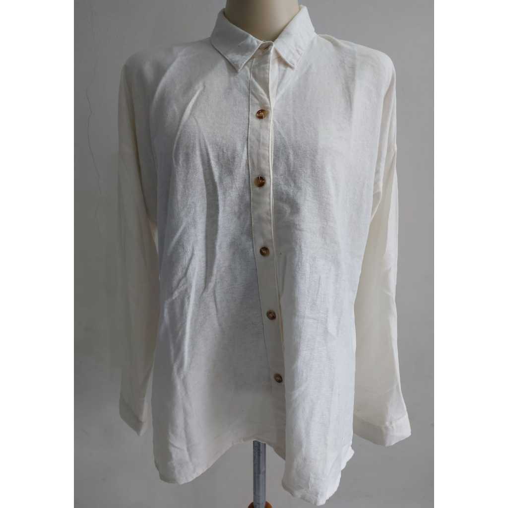 PRELOVED/PL- KEMEJA WANITA-KEMEJA WANITA PANJANG/ST.YV3S/OFFWHITE-POLOS