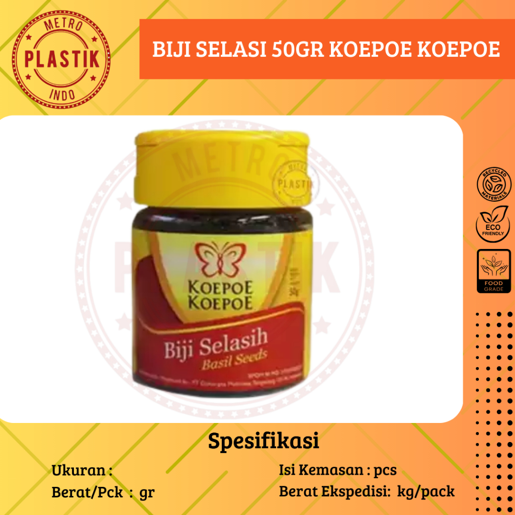 

Biji Selasih Koepoe Koepoe 50gr / Selasih Untuk Minuman 50 Gram Rempah Spices