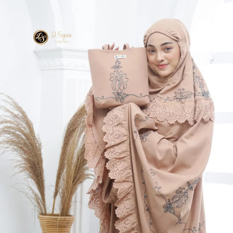 Dsyam - Mukena Dewasa Azzura Laser Plong Corneli Katun Premium